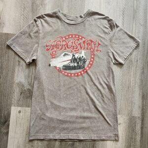 Aerosmith Rag Doll Merchandising Short‎ Sleeve Gray Graphic Tee Men's Size Small
